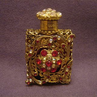 SOLD欣赏 罕见英国复古VINTAGE手制水晶玻璃古董香水瓶西洋收藏品